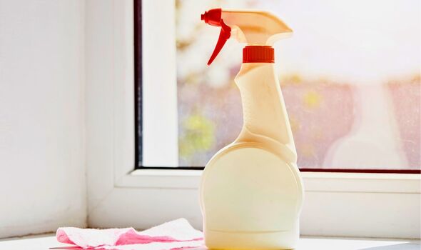 Picture of a spray bottle on a windowsill