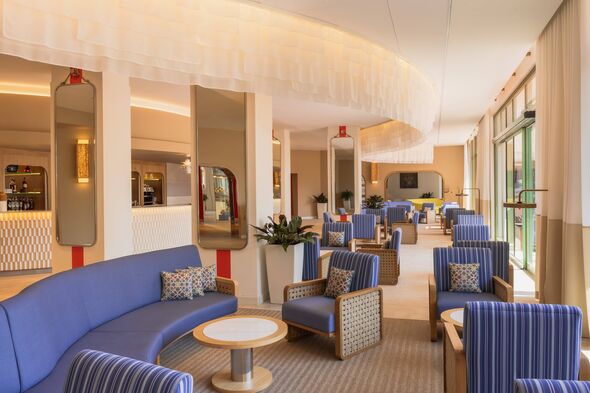 The hotel lobby offers a sense of calm and comfort