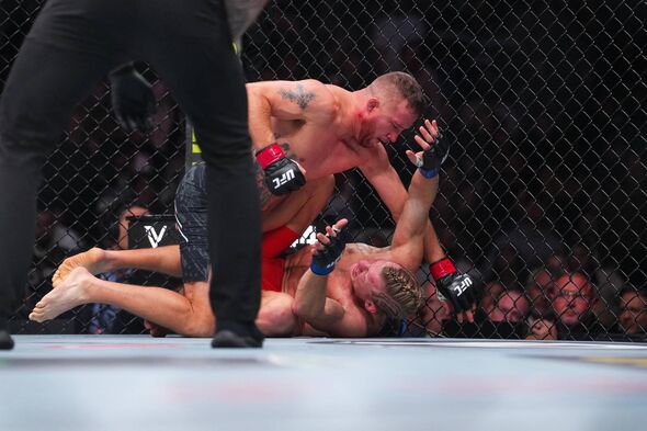 It was all out action from the first bell as Gaethje dropped Pimblett twice in the first two round