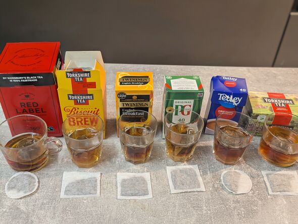 The different teas lined up