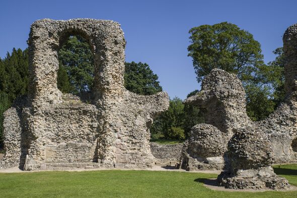 Remains of Bury St Edmunds Abbey in Suffolk