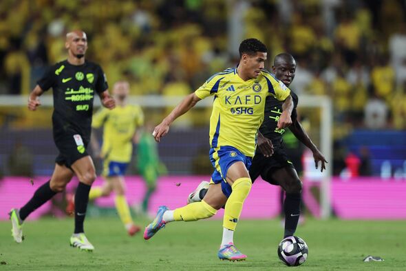 Former Chelsea star N'Golo Kante in action for Al Ittihad