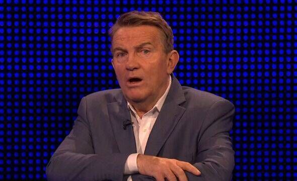 Bradley Walsh looking shocked on The Chase