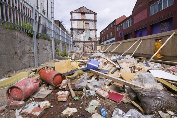 Illegal fly tipping in Preston UK