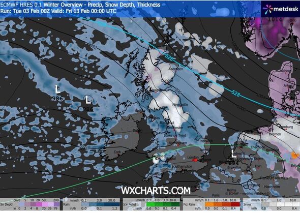 Snowstorm forecast for UK