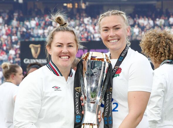 Marlie Packer (left) and Rosie Galligan of England