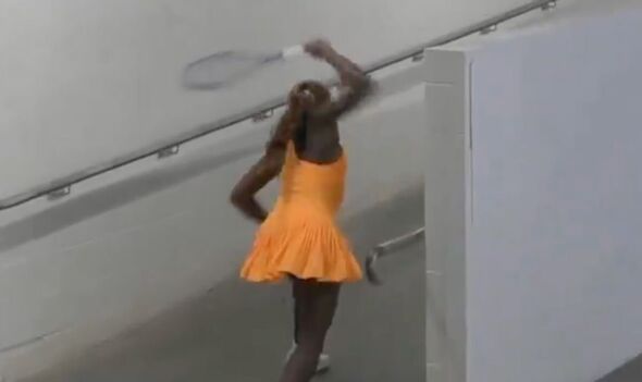 Coco Gauff racket smash