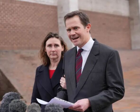 Lieutenant Colonel Mark Teeton, and his wife Eileen speaking to the media outside Maidstone Crown Court