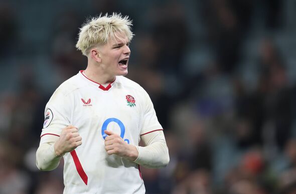 Henry Pollock celebrates for England