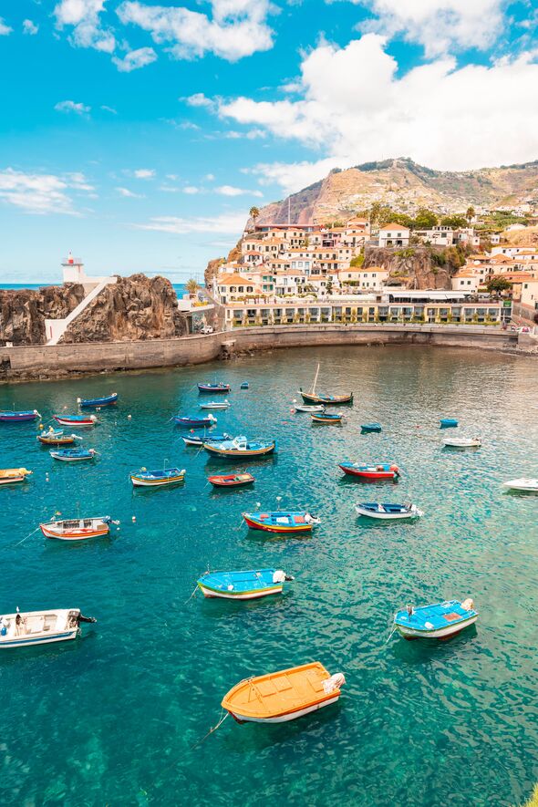 Moored boats in the harbor of Camara de Lobos