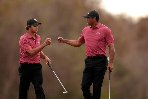Tiger Woods and Charlie Woods