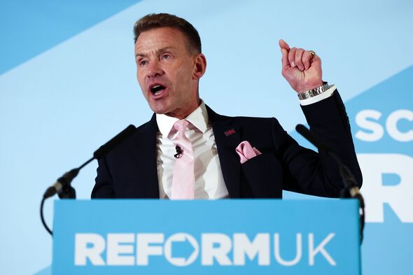 Reform UK Leader Nigel Farage Holds Rally In Falkirk