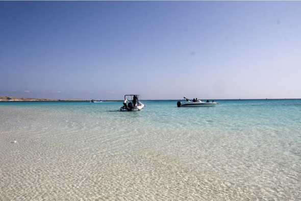 Speed Boats in the Shallows Hurghada