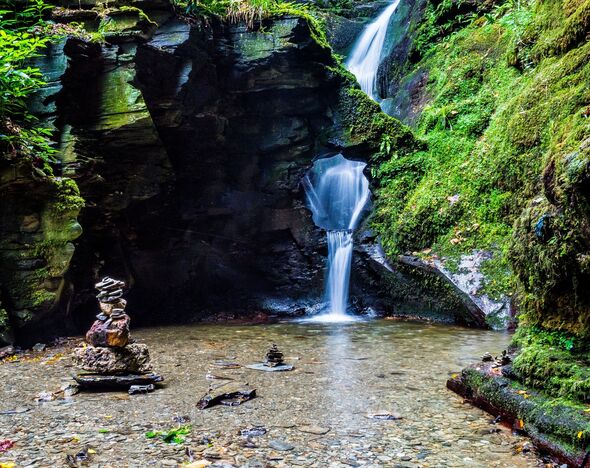 St Nectans Glen waterfall in Cornwall