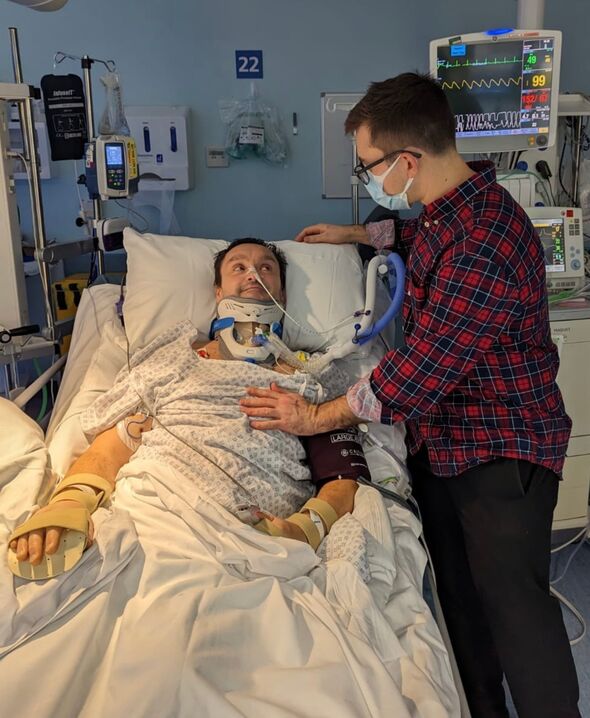 David Leach in hospital.