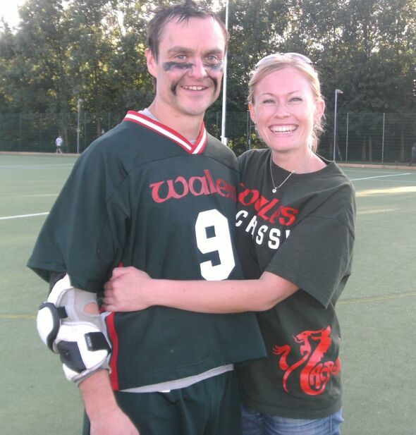 Lacrosse loving David with his wife Louise.