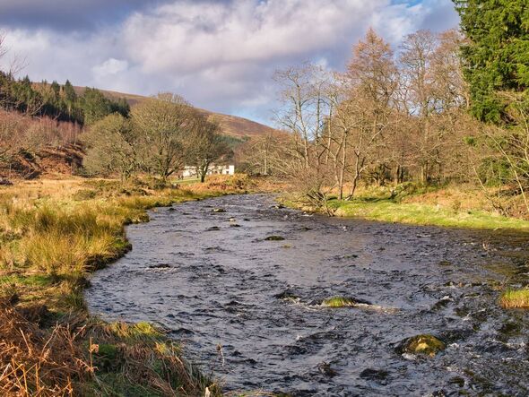 The River Dunsop near the village of Dunsop Bridge in the Forest of Bowland in Lancashire in the north of the UK. Taken on a sun