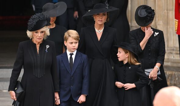 the royals at the late queen's funeral