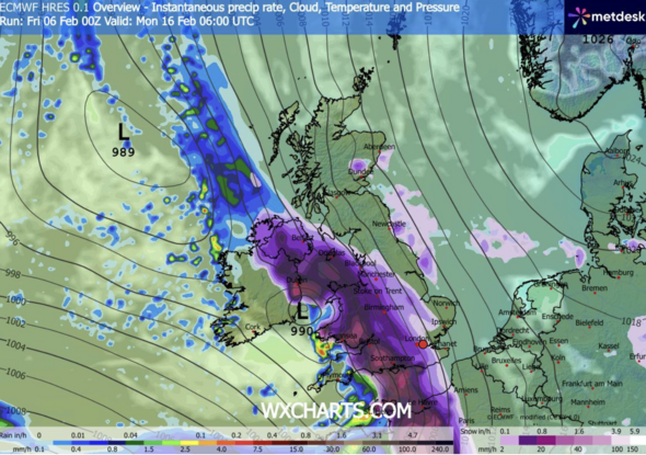 Weather map for February 16 at