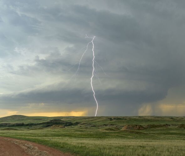 Tornadic supercells on the Great Plains with Lightning Bolt