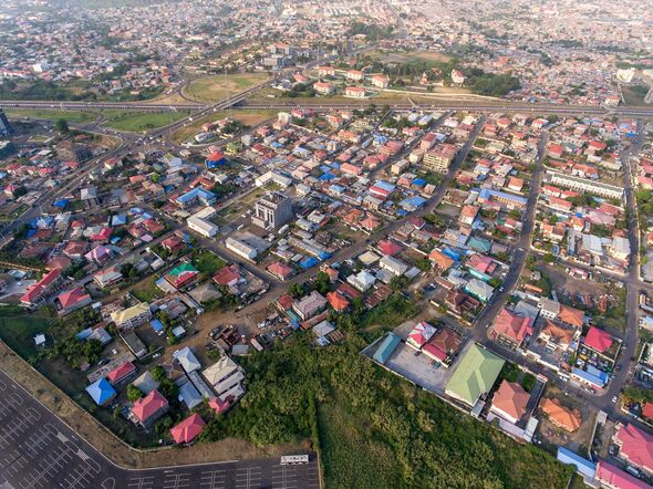 Aerial View of Housing Buildings in Malabo, Equatorial Guinea