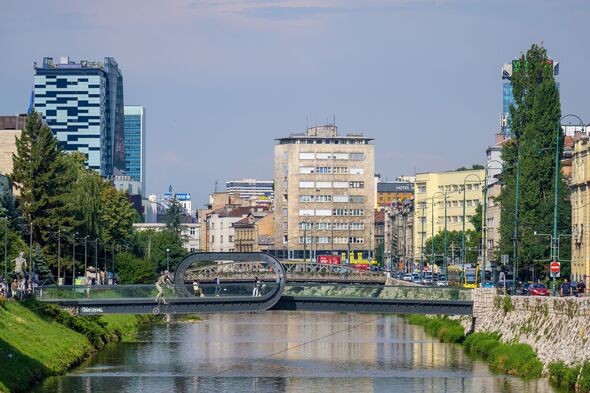 Urban landscape of Sarajevo.