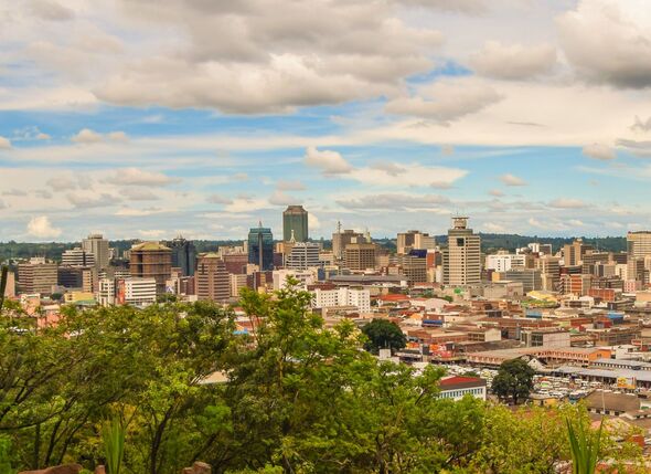 Aerial panoramic view of Harare, Zimbabwe