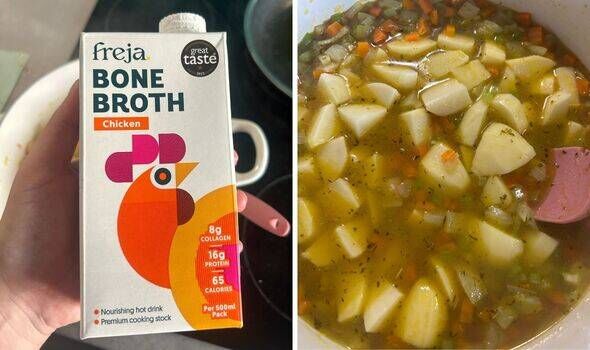 Bone broth in the soup
