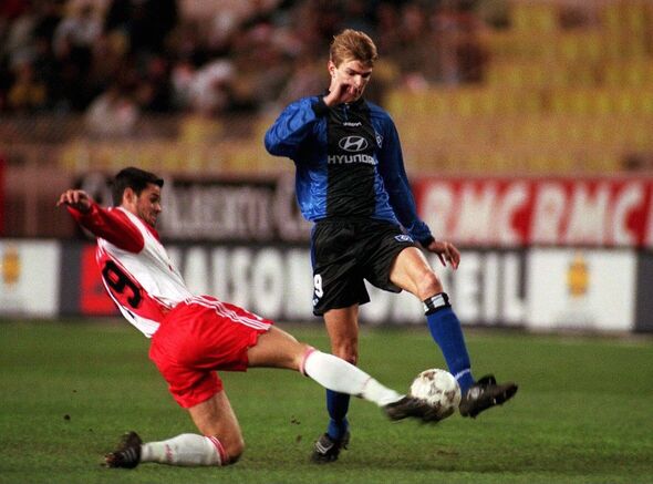 Martin playing for Monaco against Hamburg