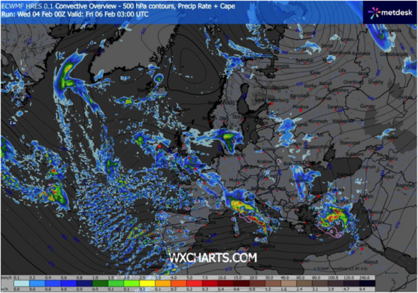Rain map of Europe