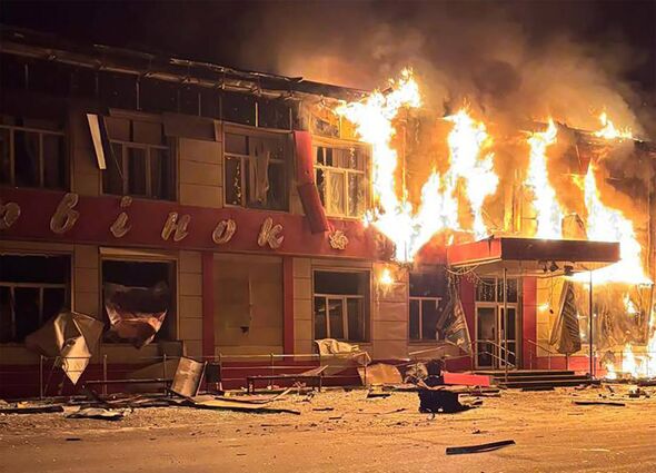 A burning building