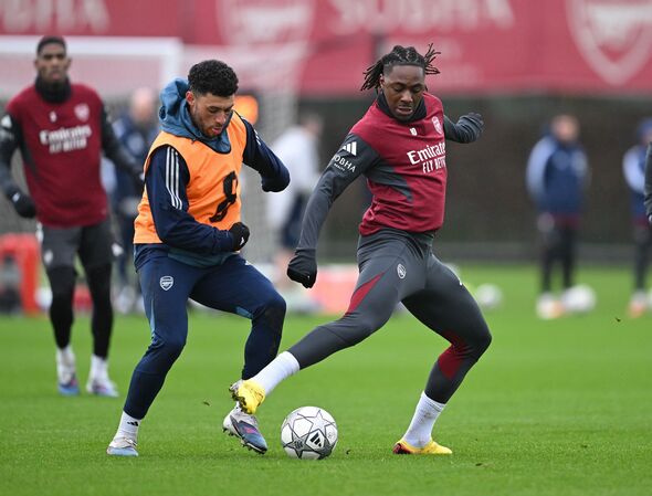Oxlade-Chamberlain training with Arsenal