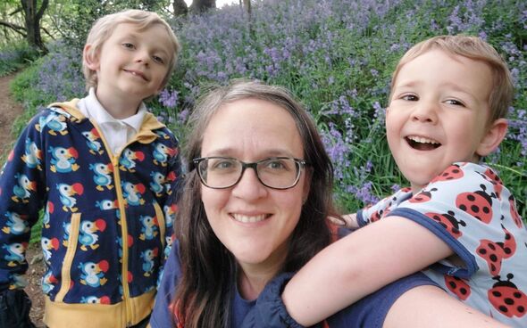 Emilia Shaw with her children, Henry and Felix.