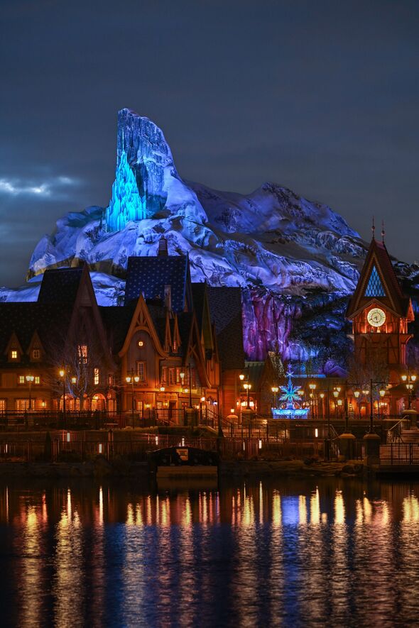 World of Frozen at night.