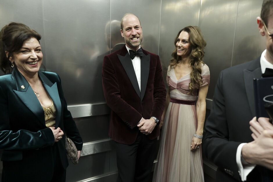 The Prince and Princess of Wales chill in the lift during the awards ceremony