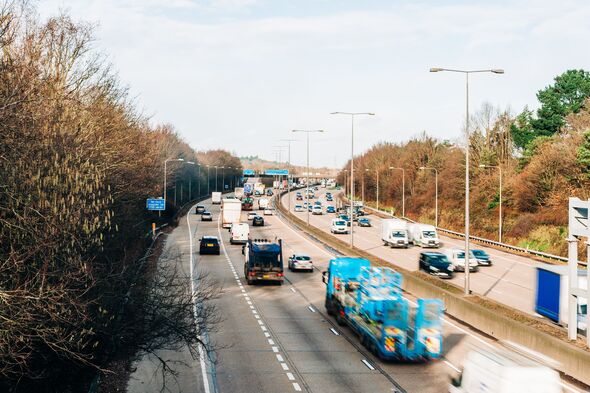 Traffic on a busy multi-lane road
