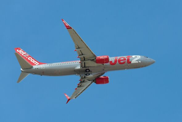 Jet2 Airlines flies in the blue sky