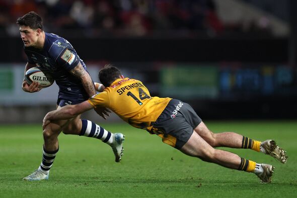 Louis Rees-Zammit moments before scoring.
