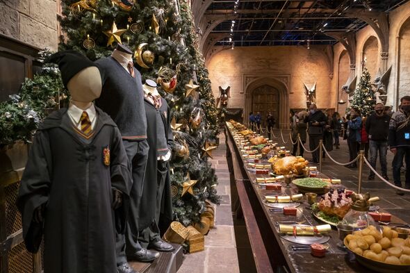 The Gryffindor School uniforms in the great hall