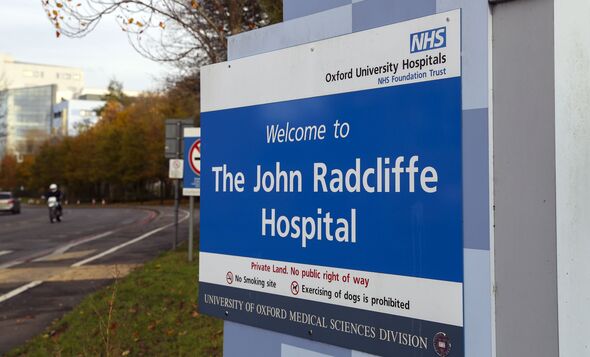 General view of the sign at the John Radcliffe Hospital in Oxford (file image)