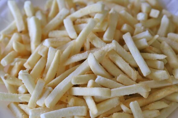 Full frame of fast food frozen french fries