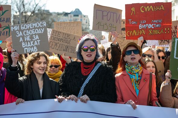 Thousands attend the Women's March in Kyiv
