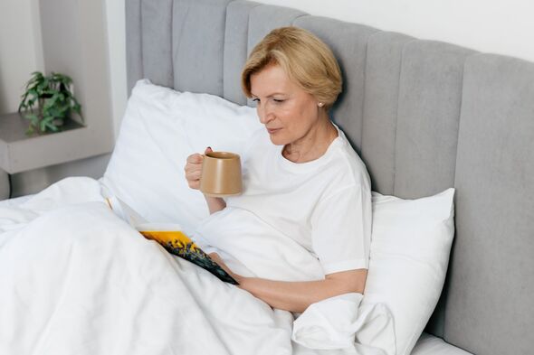 Cozy morning routine in a hotel bedroom