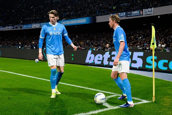 Scott McTominay and Kevin De Bruyne of SSC Napoli in action during the Serie A 2025/2026 football match between SSC Napoli and U