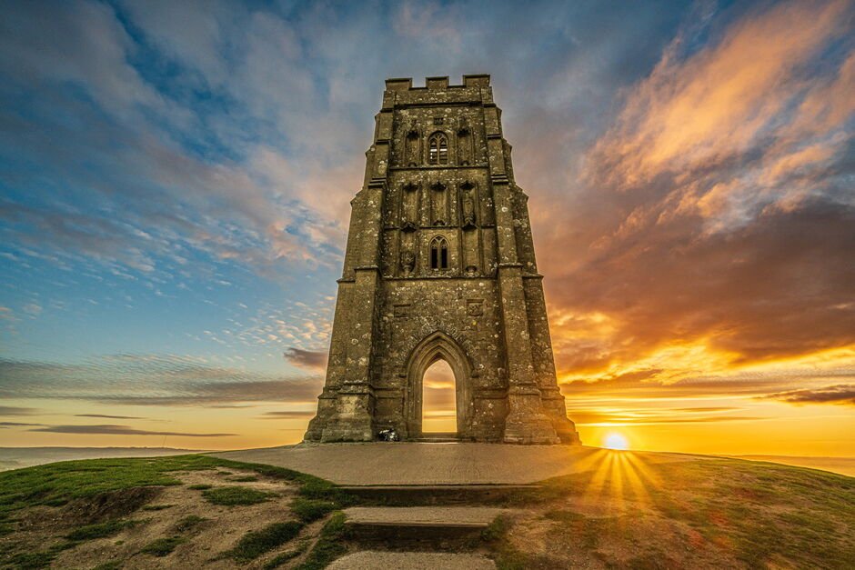 Sunrise at Glastonbury Tor