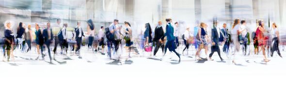 Walking people blur