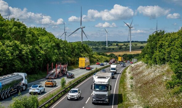 Lorries on the road