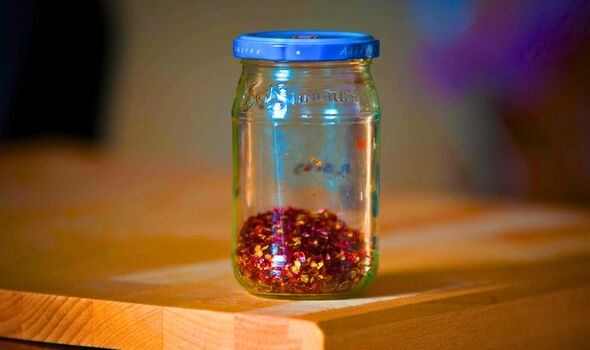 Picture of a jar of chilli flakes