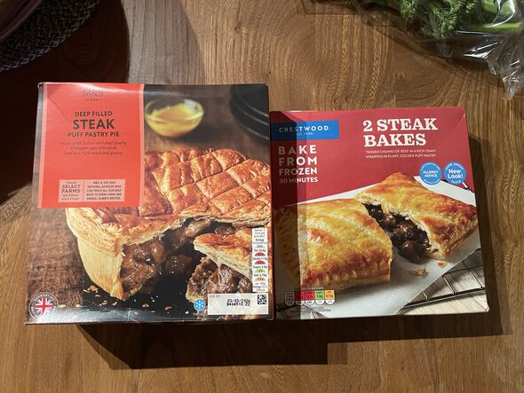 Aldi and Waitrose steak bake and steak pie