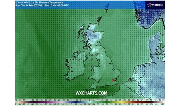 minimum temperature maps